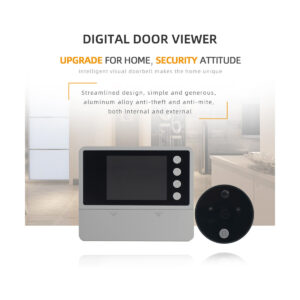 GloboStar® 86017 Ψηφιακή Έξυπνη Camera Εξώπορτας 90° Μοιρών με Έγχρωμη Οθόνη 2.8″ Inches – Νυχτερινή Όραση με LED IR – Κουδούνι – Εσωτερική Μνήμη Αποθήκευσης – Λειτουργεί με 4 Μπαταρίες AAA