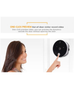 GloboStar® 86017 Ψηφιακή Έξυπνη Camera Εξώπορτας 90° Μοιρών με Έγχρωμη Οθόνη 2.8″ Inches – Νυχτερινή Όραση με LED IR – Κουδούνι – Εσωτερική Μνήμη Αποθήκευσης – Λειτουργεί με 4 Μπαταρίες AAA