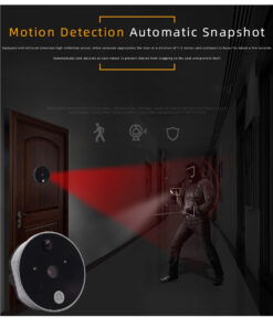 GloboStar® 86017 Ψηφιακή Έξυπνη Camera Εξώπορτας 90° Μοιρών με Έγχρωμη Οθόνη 2.8″ Inches – Νυχτερινή Όραση με LED IR – Κουδούνι – Εσωτερική Μνήμη Αποθήκευσης – Λειτουργεί με 4 Μπαταρίες AAA