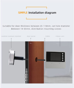 GloboStar® 86017 Ψηφιακή Έξυπνη Camera Εξώπορτας 90° Μοιρών με Έγχρωμη Οθόνη 2.8″ Inches – Νυχτερινή Όραση με LED IR – Κουδούνι – Εσωτερική Μνήμη Αποθήκευσης – Λειτουργεί με 4 Μπαταρίες AAA