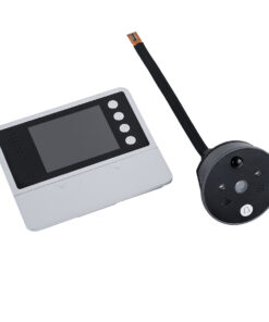 GloboStar® 86017 Ψηφιακή Έξυπνη Camera Εξώπορτας 90° Μοιρών με Έγχρωμη Οθόνη 2.8″ Inches – Νυχτερινή Όραση με LED IR – Κουδούνι – Εσωτερική Μνήμη Αποθήκευσης – Λειτουργεί με 4 Μπαταρίες AAA