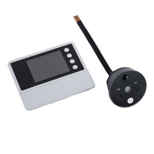 GloboStar® 86017 Ψηφιακή Έξυπνη Camera Εξώπορτας 90° Μοιρών με Έγχρωμη Οθόνη 2.8″ Inches – Νυχτερινή Όραση με LED IR – Κουδούνι – Εσωτερική Μνήμη Αποθήκευσης – Λειτουργεί με 4 Μπαταρίες AAA