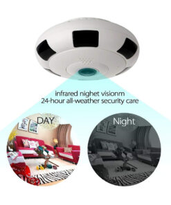 GloboStar® 86027 Επιτοίχια IP Camera 1080P WiFi 360° Μοιρών – Νυχτερινή Όραση με LED IR – Διπλή Κατέυθυνση Ομιλίας – Ανιχνευτή Κίνησης – Νυχτερινή Λήψη – Λευκό Μαύρο