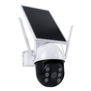 GloboStar® 86029 Αυτόνομη Ηλιακή IP Camera 1080P 2MP WiFi 4G SIM CARD 360° Μοιρών – 3200mAh – Φωτοβολταϊκό Πάνελ – Νυχτερινή Όραση με LED IR – Ανιχνευτή Κίνησης – Νυχτερινή Λήψη – Αδιάβροχη IP66 – Λευκό