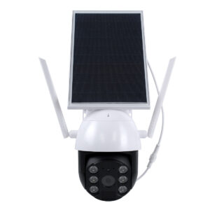GloboStar® 86029 Αυτόνομη Ηλιακή IP Camera 1080P 2MP WiFi 4G SIM CARD 360° Μοιρών – 3200mAh – Φωτοβολταϊκό Πάνελ – Νυχτερινή Όραση με LED IR – Ανιχνευτή Κίνησης – Νυχτερινή Λήψη – Αδιάβροχη IP66 – Λευκό
