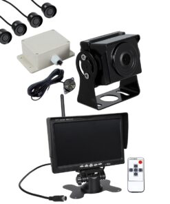 GloboStar® 86033 Έγχρωμη Κάμερα 720p CMOS HD Οπισθοπορείας Αυτοκινήτου-Φορτηγού DC 12-24V 170° με Οθόνη 7″ DC 12-24V Night Capture με Parking Lines – Ασύρματο Χειριστήριο και ΚΙΤ Παρκαρίσματος με 4 Αισθητήρες Αδιάβροχο IP65