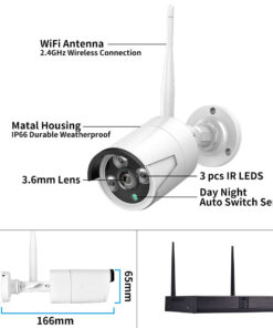 GloboStar® 86038 Ασύρματο Καταγραφικό με 8 x Camera 2MP 1080P WiFi 150° Μοιρών – Αδιάβροχο IP66 – Νυχτερινή Όραση με LED IR – Μονή Κατέυθυνση Ομιλίας – Ανιχνευτή Κίνησης – Νυχτερινή Λήψη – Λευκό