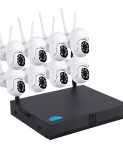 GloboStar® 86040 Ασύρματο Καταγραφικό με 8 x Camera 2MP 1080P WiFi 360° Μοιρών – Αδιάβροχο IP66 – Νυχτερινή Όραση με LED IR – Διπλή Κατέυθυνση Ομιλίας – Ανιχνευτή Κίνησης – Νυχτερινή Λήψη – Λευκό