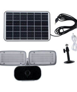 GloboStar® 86044 Αυτόνομος Ηλιακός Προβολέας LED SMD 24W 1200lm με IP Camera 1080P 2MP WiFi 150° Μοιρών – Ενσωματωμένη Μπαταρία 3200mAh – Φωτοβολταϊκό Πάνελ – Αισθητήρα Ημέρας-Νύχτας & Ρύθμιση Χρόνου Ανάμματος – Αδιάβροχος IP66 Ψυχρό Λευκό 6000K – Ασημί