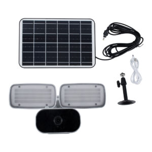 GloboStar® 86044 Αυτόνομος Ηλιακός Προβολέας LED SMD 24W 1200lm με IP Camera 1080P 2MP WiFi 150° Μοιρών – Ενσωματωμένη Μπαταρία 3200mAh – Φωτοβολταϊκό Πάνελ – Αισθητήρα Ημέρας-Νύχτας & Ρύθμιση Χρόνου Ανάμματος – Αδιάβροχος IP66 Ψυχρό Λευκό 6000K – Ασημί