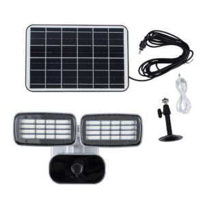 GloboStar® 86045 Αυτόνομος Ηλιακός Προβολέας LED SMD 24W 1200lm με IP Camera 1080P 2MP 4G SIM CARD WiFi 150° Ενσωματωμένη Μπαταρία 3200mAh Φωτοβολταϊκό Πάνελ Αισθητήρα Ημέρας-Νύχτας & Ρύθμιση Χρόνου Ανάμματος Αδιάβροχος IP66 Ψυχρό Λευκό 6000K – Ασημί