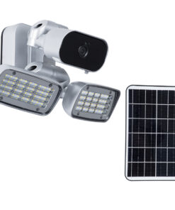 GloboStar® 86045 Αυτόνομος Ηλιακός Προβολέας LED SMD 24W 1200lm με IP Camera 1080P 2MP 4G SIM CARD WiFi 150° Ενσωματωμένη Μπαταρία 3200mAh Φωτοβολταϊκό Πάνελ Αισθητήρα Ημέρας-Νύχτας & Ρύθμιση Χρόνου Ανάμματος Αδιάβροχος IP66 Ψυχρό Λευκό 6000K – Ασημί