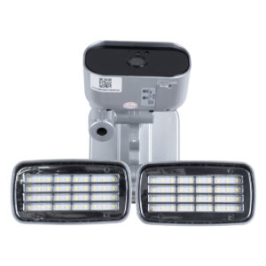 GloboStar® 86045 Αυτόνομος Ηλιακός Προβολέας LED SMD 24W 1200lm με IP Camera 1080P 2MP 4G SIM CARD WiFi 150° Ενσωματωμένη Μπαταρία 3200mAh Φωτοβολταϊκό Πάνελ Αισθητήρα Ημέρας-Νύχτας & Ρύθμιση Χρόνου Ανάμματος Αδιάβροχος IP66 Ψυχρό Λευκό 6000K – Ασημί