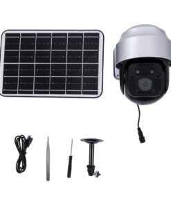 GloboStar® 86049 Αυτόνομη Ηλιακή Camera 1080P 2MP WiFi 150° Μπαταρία 3200mAh Φωτοβολταϊκό Πάνελ Αισθητήρα Ημέρας-Νύχτας & Ρύθμιση Χρόνου Διπλή Κατέυθυνση Ομιλίας Αδιάβροχη IP66 Ψυχρό Λευκό 6000K – Ασημί