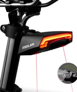 GloboStar® 86050 Ασύρματο Οπίσθιο Φανάρι Ποδηλάτου LED Επαναφορτιζόμενο USB Stop – Αριστερό Φλάς – Δεξί Φλάς με Ασύρματο Χειριστήριο Τιμονιού