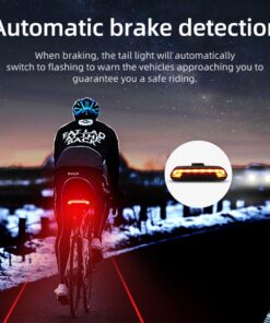 GloboStar® 86050 Ασύρματο Οπίσθιο Φανάρι Ποδηλάτου LED Επαναφορτιζόμενο USB Stop – Αριστερό Φλάς – Δεξί Φλάς με Ασύρματο Χειριστήριο Τιμονιού