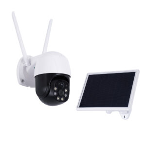 GloboStar® 86055 Αυτόνομη Ηλιακή IP Camera 1080P 2MP WiFi 350° Μοιρών – 3200mAh – Φωτοβολταϊκό Πάνελ – Νυχτερινή Όραση με LED IR – Ανιχνευτή Κίνησης – Νυχτερινή Λήψη – Αδιάβροχη IP66 – Λευκό