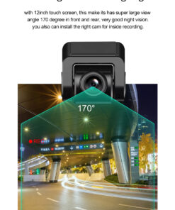 GloboStar® 86057 Καθρέπτης Αυτοκινήτου με 3 Κάμερες 3CHs AHD 1080P 170° – 4G Sim Card Slot – WiFi – GPS Navigator – Bluetooth – G Sensor – 24h Monitoring – FM Transmitter – Νυχτερινή Όραση – Μαύρο