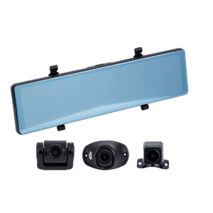 GloboStar® 86057 Καθρέπτης Αυτοκινήτου με 3 Κάμερες 3CHs AHD 1080P 170° – 4G Sim Card Slot – WiFi – GPS Navigator – Bluetooth – G Sensor – 24h Monitoring – FM Transmitter – Νυχτερινή Όραση – Μαύρο