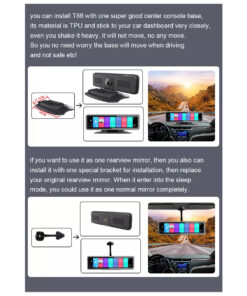 GloboStar® 86058 Καθρέπτης Αυτοκινήτου Android 9.0 360° με 4 Κάμερες SD Card Slot – RAM2GB+ROM32GB – FM Transmitter – Νυχτερινή Όραση – με Parking Lines – Μαύρο