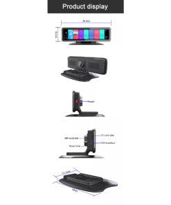 GloboStar® 86058 Καθρέπτης Αυτοκινήτου Android 9.0 360° με 4 Κάμερες SD Card Slot – RAM2GB+ROM32GB – FM Transmitter – Νυχτερινή Όραση – με Parking Lines – Μαύρο