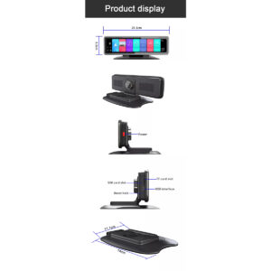 GloboStar® 86058 Καθρέπτης Αυτοκινήτου Android 9.0 360° με 4 Κάμερες SD Card Slot – RAM2GB+ROM32GB – FM Transmitter – Νυχτερινή Όραση – με Parking Lines – Μαύρο