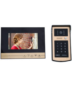 GloboStar® 86059 Σετ Θυροτηλεόρασης με Έγχρωμη Οθόνη Αφής 7″ και Κάμερα 1080P HD & 4 Επαγωγικά Κλειδιά για Ηλεκτρονικές Κλειδαριές – Μαύρο – Χρυσό