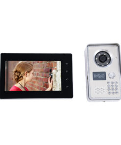 GloboStar® 86061 Σετ Θυροτηλεόρασης με Έγχρωμη Οθόνη Αφής 7″ και Κάμερα 1080P HD & 4 Επαγωγικά Κλειδιά για Ηλεκτρονικές Κλειδαριές – Μαύρο – Ασημί