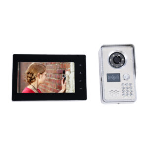 GloboStar® 86061 Σετ Θυροτηλεόρασης με Έγχρωμη Οθόνη Αφής 7″ και Κάμερα 1080P HD & 4 Επαγωγικά Κλειδιά για Ηλεκτρονικές Κλειδαριές – Μαύρο – Ασημί