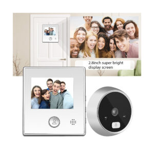 GloboStar® 86062 Ψηφιακή Έξυπνη Camera Εξώπορτας 120° Μοιρών με Έγχρωμη Οθόνη 2.8″ Inches – Νυχτερινή Όραση με LED IR – Κουδούνι – Λειτουργεί με 4 Μπαταρίες AAA