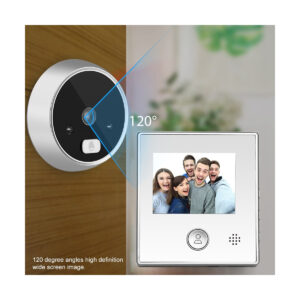 GloboStar® 86062 Ψηφιακή Έξυπνη Camera Εξώπορτας 120° Μοιρών με Έγχρωμη Οθόνη 2.8″ Inches – Νυχτερινή Όραση με LED IR – Κουδούνι – Λειτουργεί με 4 Μπαταρίες AAA