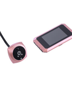 GloboStar® 86064 Επαναφορτιζόμενη Ψηφιακή Έξυπνη Camera Εξώπορτας 90° Μοιρών με Έγχρωμη Οθόνη 4.1″ Inches – USB – Νυχτερινή Όραση με LED IR – Κουδούνι – Ροζ