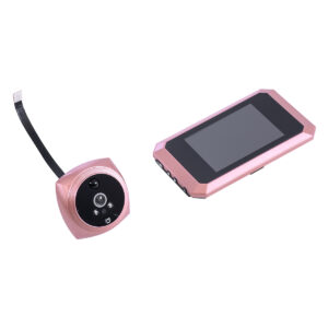 GloboStar® 86064 Επαναφορτιζόμενη Ψηφιακή Έξυπνη Camera Εξώπορτας 90° Μοιρών με Έγχρωμη Οθόνη 4.1″ Inches – USB – Νυχτερινή Όραση με LED IR – Κουδούνι – Ροζ