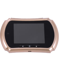 GloboStar® 86066 Επαναφορτιζόμενη Ψηφιακή Έξυπνη Camera Εξώπορτας 90° Μοιρών με Έγχρωμη Οθόνη 3.5″ Inches – USB – Νυχτερινή Όραση με LED IR – Κουδούνι – Χρυσό