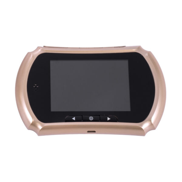 GloboStar® 86066 Επαναφορτιζόμενη Ψηφιακή Έξυπνη Camera Εξώπορτας 90° Μοιρών με Έγχρωμη Οθόνη 3.5″ Inches – USB – Νυχτερινή Όραση με LED IR – Κουδούνι – Χρυσό