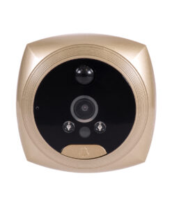 GloboStar® 86066 Επαναφορτιζόμενη Ψηφιακή Έξυπνη Camera Εξώπορτας 90° Μοιρών με Έγχρωμη Οθόνη 3.5″ Inches – USB – Νυχτερινή Όραση με LED IR – Κουδούνι – Χρυσό