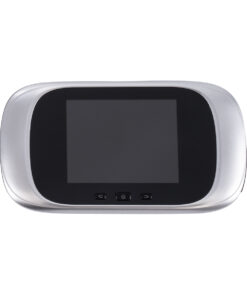 GloboStar® 86067 Επαναφορτιζόμενη Ψηφιακή Έξυπνη Camera Εξώπορτας 90° Μοιρών με Έγχρωμη Οθόνη 2.8″ Inches – USB – Νυχτερινή Όραση με LED IR – Κουδούνι – Ασημί