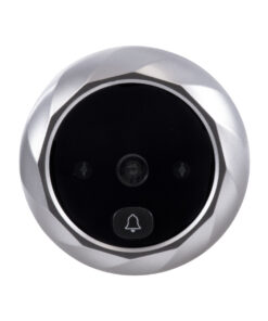 GloboStar® 86067 Επαναφορτιζόμενη Ψηφιακή Έξυπνη Camera Εξώπορτας 90° Μοιρών με Έγχρωμη Οθόνη 2.8″ Inches – USB – Νυχτερινή Όραση με LED IR – Κουδούνι – Ασημί