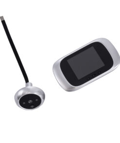 GloboStar® 86067 Επαναφορτιζόμενη Ψηφιακή Έξυπνη Camera Εξώπορτας 90° Μοιρών με Έγχρωμη Οθόνη 2.8″ Inches – USB – Νυχτερινή Όραση με LED IR – Κουδούνι – Ασημί