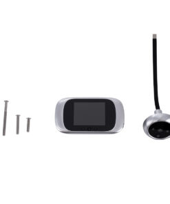 GloboStar® 86067 Επαναφορτιζόμενη Ψηφιακή Έξυπνη Camera Εξώπορτας 90° Μοιρών με Έγχρωμη Οθόνη 2.8″ Inches – USB – Νυχτερινή Όραση με LED IR – Κουδούνι – Ασημί