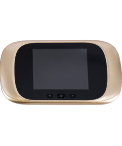 GloboStar® 86068 Επαναφορτιζόμενη Ψηφιακή Έξυπνη Camera Εξώπορτας 90° Μοιρών με Έγχρωμη Οθόνη 2.8″ Inches – USB – Νυχτερινή Όραση με LED IR – Κουδούνι – Χρυσό