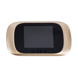 GloboStar® 86068 Επαναφορτιζόμενη Ψηφιακή Έξυπνη Camera Εξώπορτας 90° Μοιρών με Έγχρωμη Οθόνη 2.8″ Inches – USB – Νυχτερινή Όραση με LED IR – Κουδούνι – Χρυσό