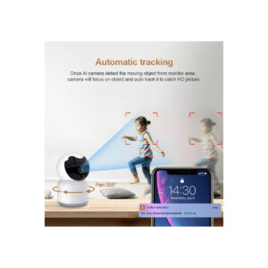 GloboStar® 86072 Table Camera WiFi HD 1080P 3MP 350° Two Way Audio & Motion Detection – Επιτραπέζια Κάμερα WiFi HD 1080P 350° Διπλή Κατέυθυνση Ομιλίας με Ανιχνευτή Κίνησης – Following Face Auto Tracking – Λευκό