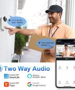 GloboStar® 86074 Ολοκληρωμένο Έξυπνο Σύστημα Ματάκι Θεατή & Κουδούνι Σπιτιού για Εξώπορτες – 1 x Κάμερα 1.0MP 1080P – Θέαση 166° με Νυχτερινή Λήψη, PIR Αισθητήρα Κίνησης & Ομιλία/Ήχος Διπλής Κατεύθυνσης – Εφαρμογή APP σε Android & iOS – Επαναφορτιζόμενη Μπαταρία Λιθίου 2500mAh – PAL/NTSC Signal – DC 5V – Λευκό & Μαύρο – Μ5 x Π4 x Υ3.8cm – 2 Χρόνια Εγγύηση