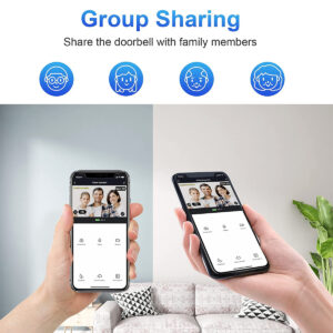 GloboStar® 86075 Επαναφορτιζόμενη Ψηφιακή Έξυπνη Camera Εξώπορτας 1080P WiFi 166° Μοιρών – 2500mAh – Νυχτερινή Όραση με LED IR – Ανιχνευτή Κίνησης – Κουδούνι – Διπλή Κατέυθυνση Ομιλίας – Μαύρο