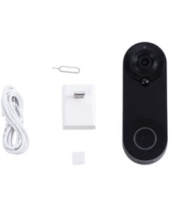 GloboStar® 86075 Επαναφορτιζόμενη Ψηφιακή Έξυπνη Camera Εξώπορτας 1080P WiFi 166° Μοιρών – 2500mAh – Νυχτερινή Όραση με LED IR – Ανιχνευτή Κίνησης – Κουδούνι – Διπλή Κατέυθυνση Ομιλίας – Μαύρο