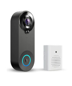 GloboStar® 86075 Επαναφορτιζόμενη Ψηφιακή Έξυπνη Camera Εξώπορτας 1080P WiFi 166° Μοιρών – 2500mAh – Νυχτερινή Όραση με LED IR – Ανιχνευτή Κίνησης – Κουδούνι – Διπλή Κατέυθυνση Ομιλίας – Μαύρο