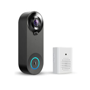 GloboStar® 86075 Επαναφορτιζόμενη Ψηφιακή Έξυπνη Camera Εξώπορτας 1080P WiFi 166° Μοιρών – 2500mAh – Νυχτερινή Όραση με LED IR – Ανιχνευτή Κίνησης – Κουδούνι – Διπλή Κατέυθυνση Ομιλίας – Μαύρο