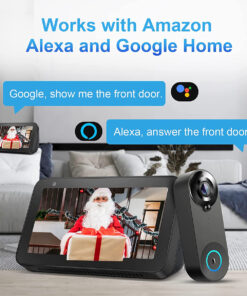 GloboStar® 86075 Επαναφορτιζόμενη Ψηφιακή Έξυπνη Camera Εξώπορτας 1080P WiFi 166° Μοιρών – 2500mAh – Νυχτερινή Όραση με LED IR – Ανιχνευτή Κίνησης – Κουδούνι – Διπλή Κατέυθυνση Ομιλίας – Μαύρο