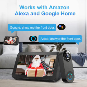 GloboStar® 86075 Επαναφορτιζόμενη Ψηφιακή Έξυπνη Camera Εξώπορτας 1080P WiFi 166° Μοιρών – 2500mAh – Νυχτερινή Όραση με LED IR – Ανιχνευτή Κίνησης – Κουδούνι – Διπλή Κατέυθυνση Ομιλίας – Μαύρο